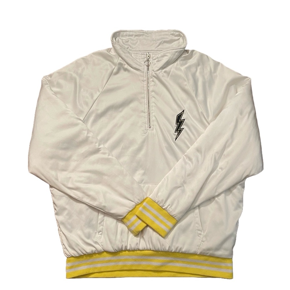 Jaywalker White Jacket with Lightning Bolt Large